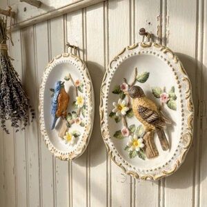 Vintage Bird Wall Plaques